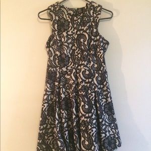 Black lace skater dress